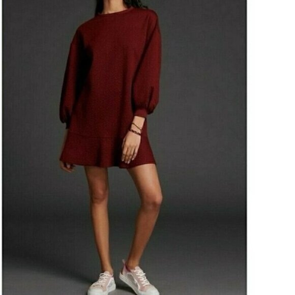 ANTHROPOLOGIE Mare Mare Odila Rose Quilted Mini Dress Burgundy Size XS - Picture 7 of 16
